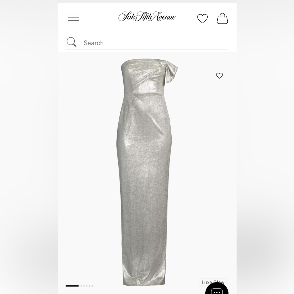 Black Halo Divina Column Gown In Luxe Glow  Silver Size 0 Purchased From Saks